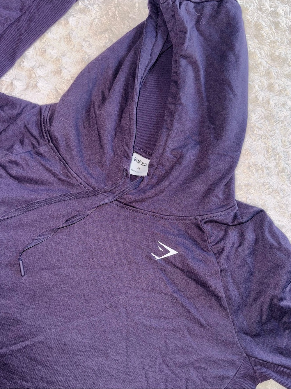 Gymshark Women's Deep Purple Cropped Hoodie - Size XL